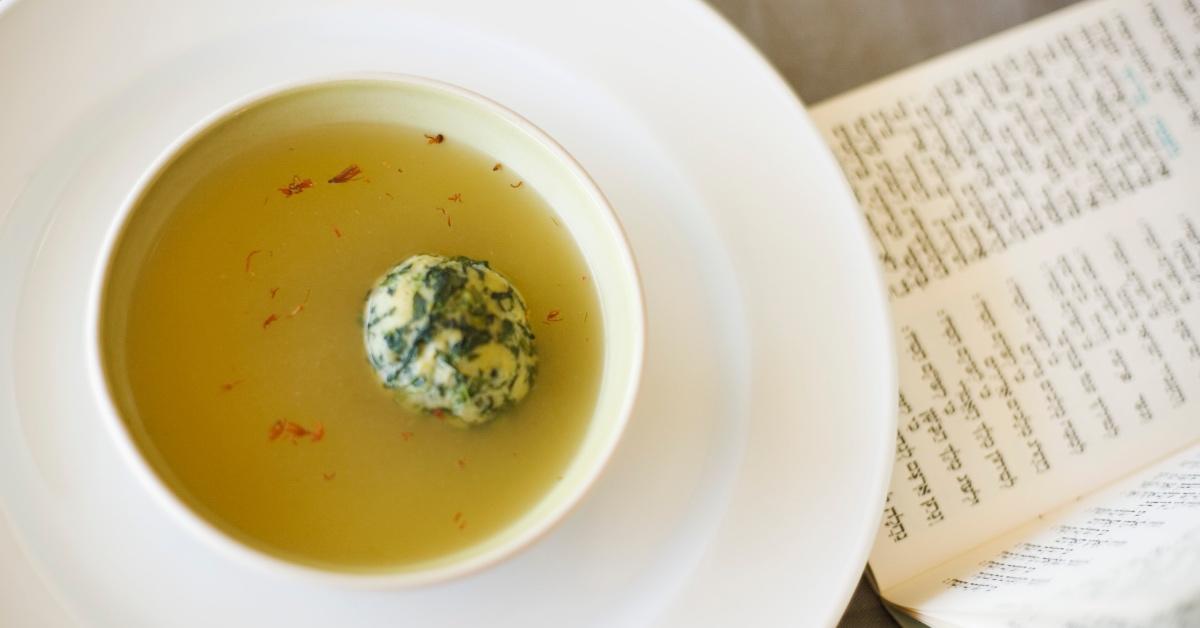 Matza ball soup during Passover