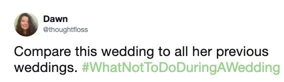 what not to do wedding