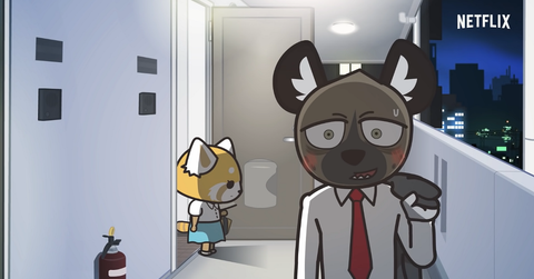 Retsuko and Haida in 'Aggretsuko'