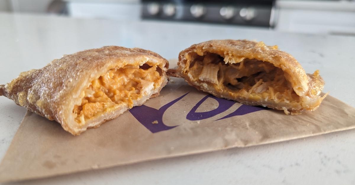 Taco Bell crispenada cut open