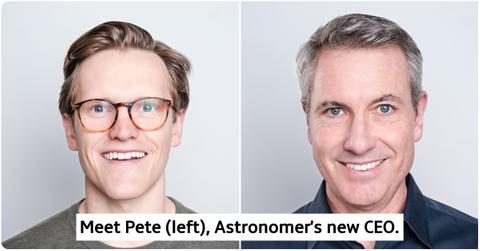 Astronomer's new CEO, Pete DeJoy next to old CEO, Andy Byron