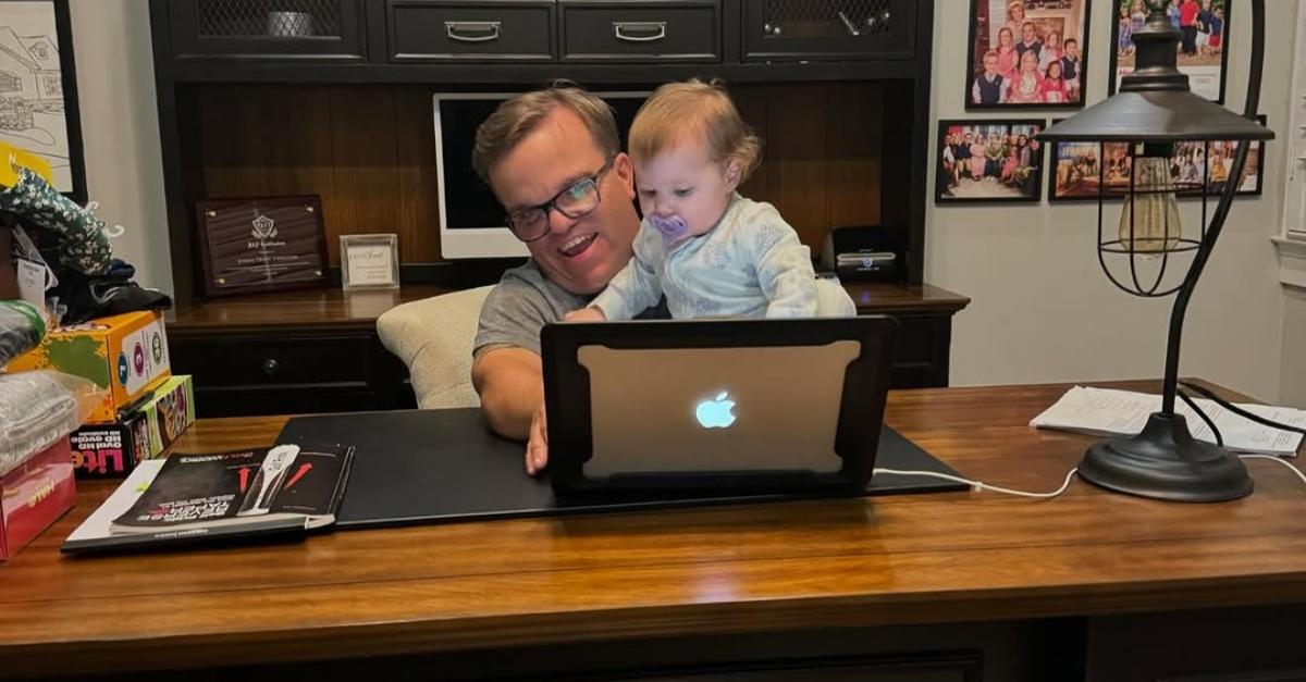 Trent Johnston with his granddaughter