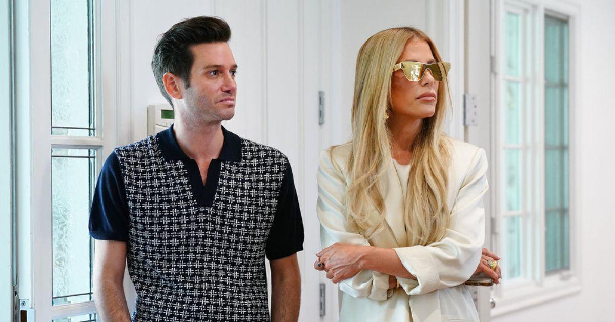 Josh Flagg stands with Tracy Tutor who is wearing gold sunglasses on 'MDL:LA'