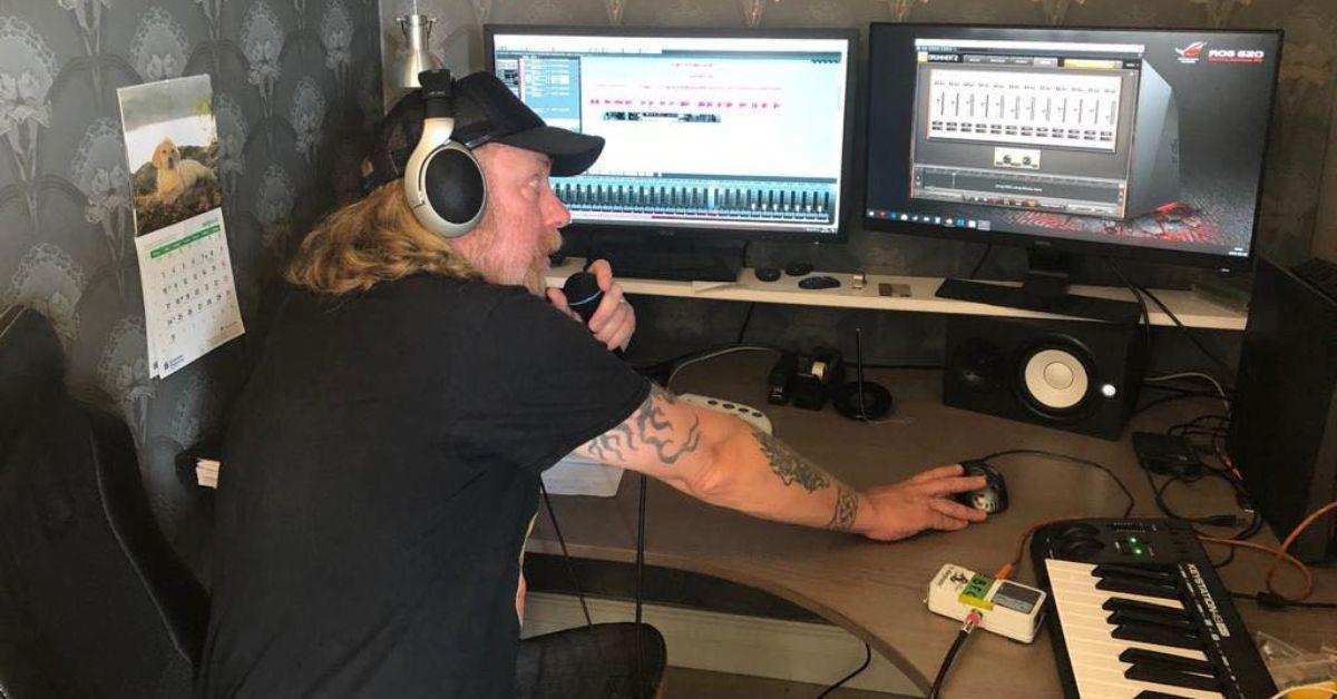 Tomas working on his music in 2020.