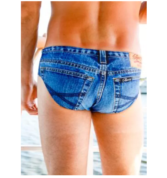 Denim Print Swim Briefs