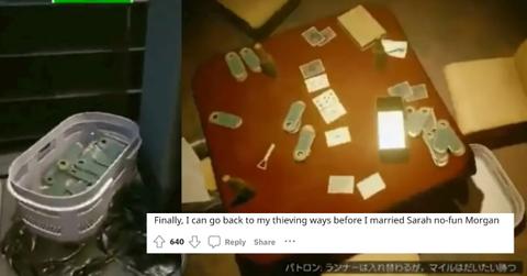 A collage showing a basket filled with credits and several credits on a table.