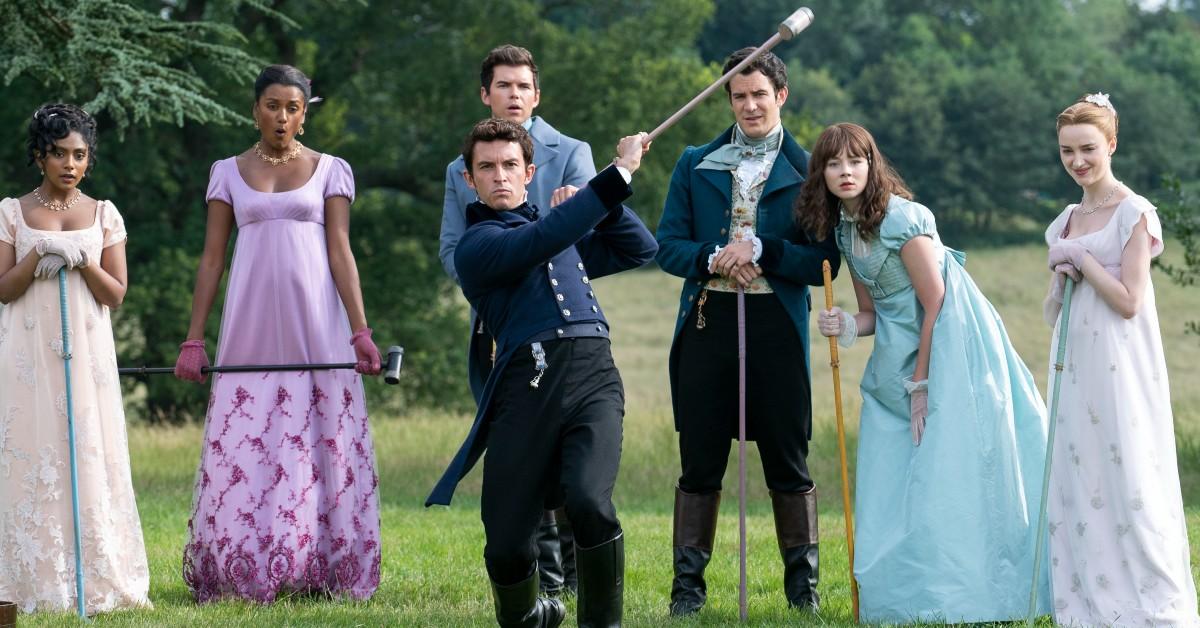 Charithra Chandran as Edwina Sharma, Simone Ashley as Kate Sharma, Luke Newton as Colin Bridgerton, Luke Thompson as Benedict Bridgerton, Jonathan Bailey as Anthony Bridgerton, Claudia Jessie as Eloise Bridgerton, Phoebe Dyvenor as Daphne Basset