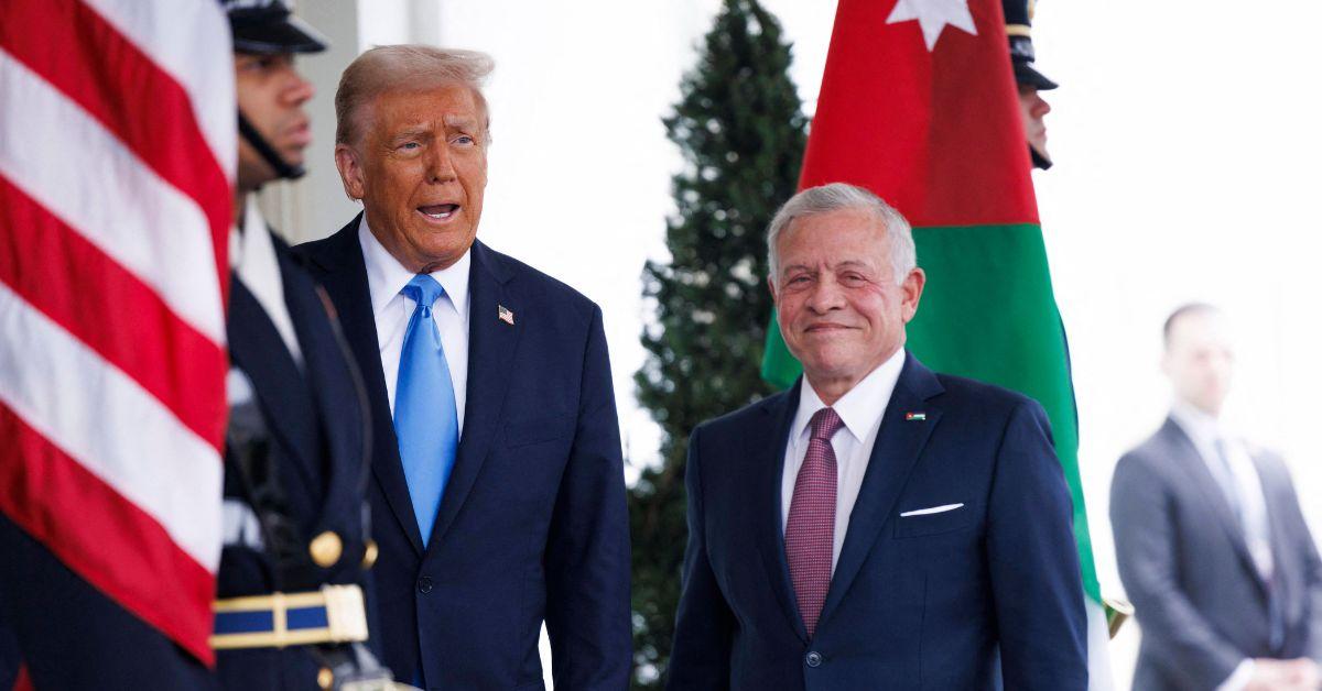 King Abdullah II and President Trump outside the White House. 