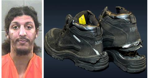 (L-R): Shoe Bomber Richard Reid; Shoe Bomber's shoes