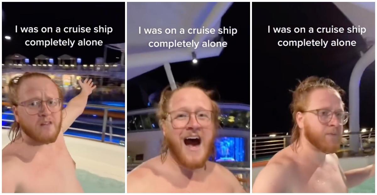 guy on cruise ship alone