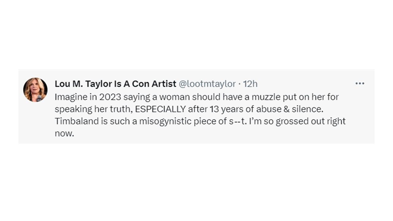 A comment on Twitter reacting to what Timbaland said about Britney Spears