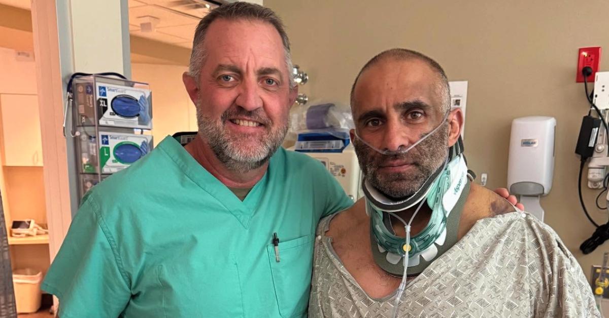 Fouad Abiad (R) with one of his doctors
