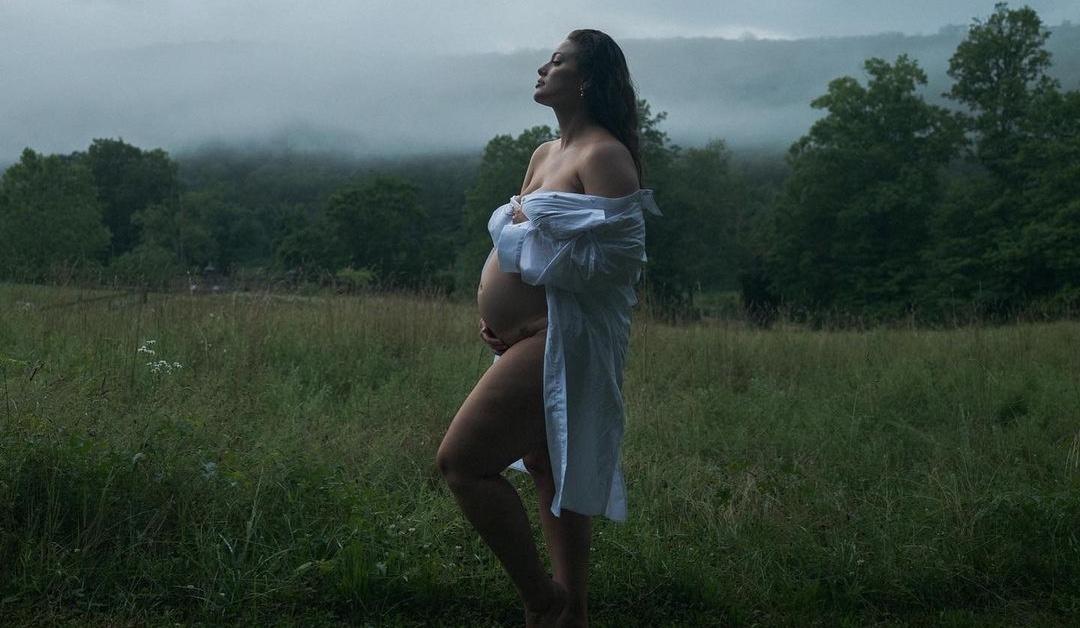 Ashley Graham announces her second child. Photographed by Justin Ervin.