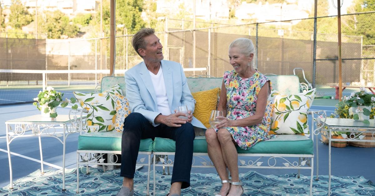 Gerry and Ellen sit together after pickleball on The Golden Bachelor