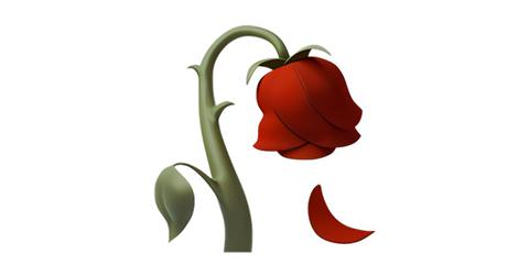 The dying rose emoji on a white background.