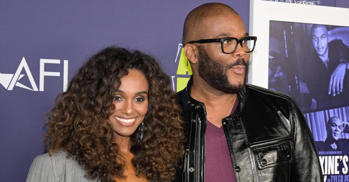 (l-r): Gelila Bekele and Tyler Perry at the 'Maxine's Baby' premiere.