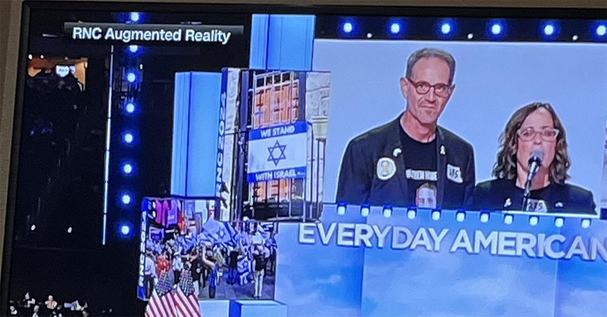 An image of a TV screen with the RNC Augmented Reality caption. 