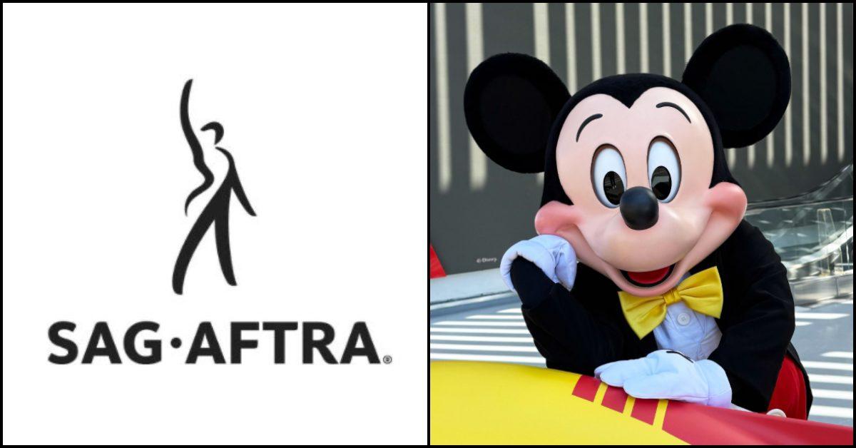 SAG-AFTRA log and Mickey Mouse.