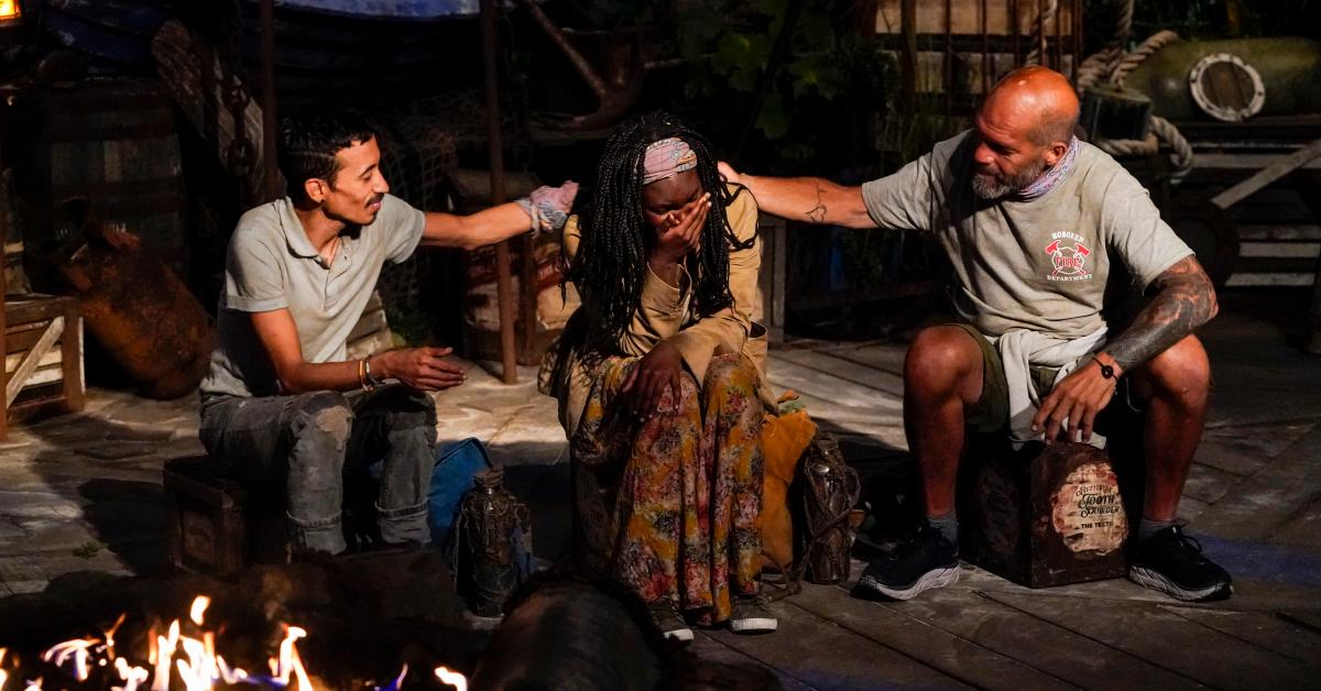 Romeo and Mike congratulate Maryanne in 'Survivor 42'