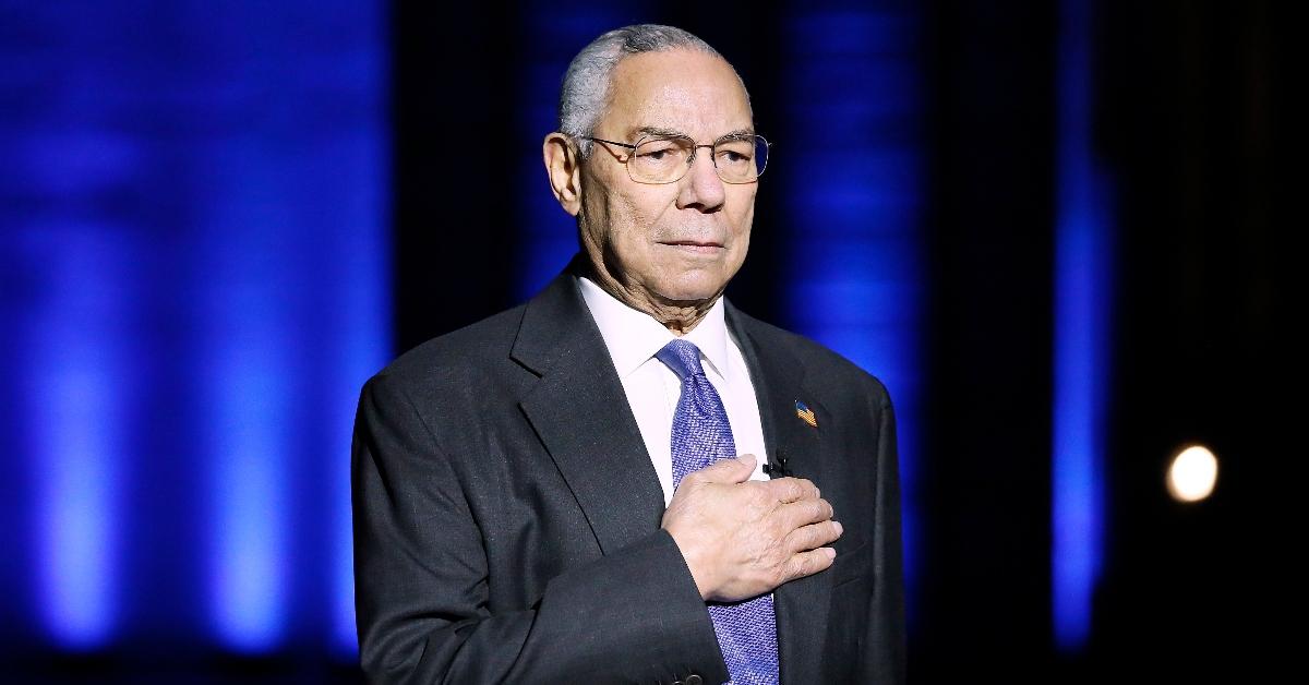 In this image released on May 28, 2021, Gen. Colin Powell (Ret.) on stage during the Capital Concerts' "National Memorial Day Concert" in Washington, DC. The National Memorial Day Concert will be broadcast on May 30, 2021. (Photo by Paul Morigi/Getty Images for Capital Concerts)