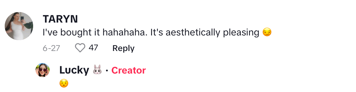 A commenter on Lucky's TikTok about Walmart bathroom set