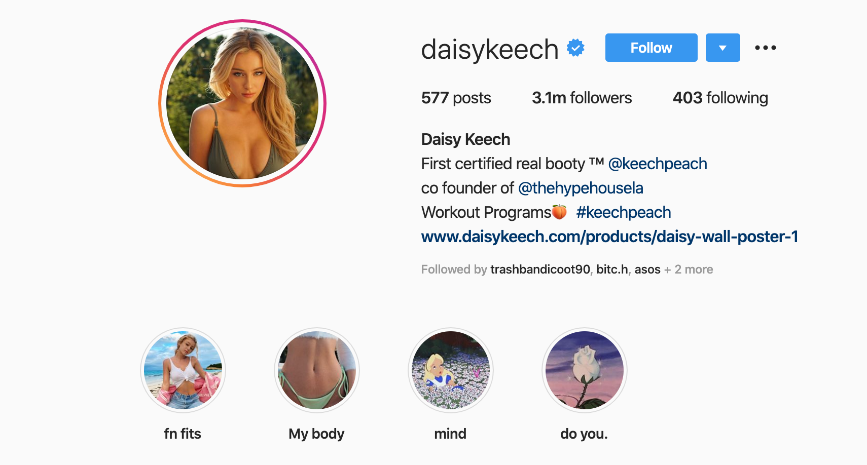 daisy keech instagram