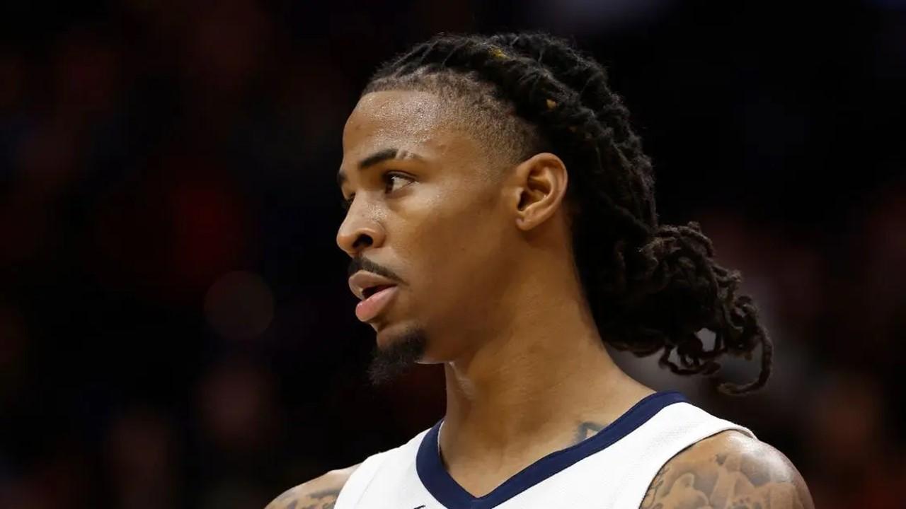 Ja Morant #12 of the Memphis Grizzlies looks on while playing the New Orleans Pelicans 