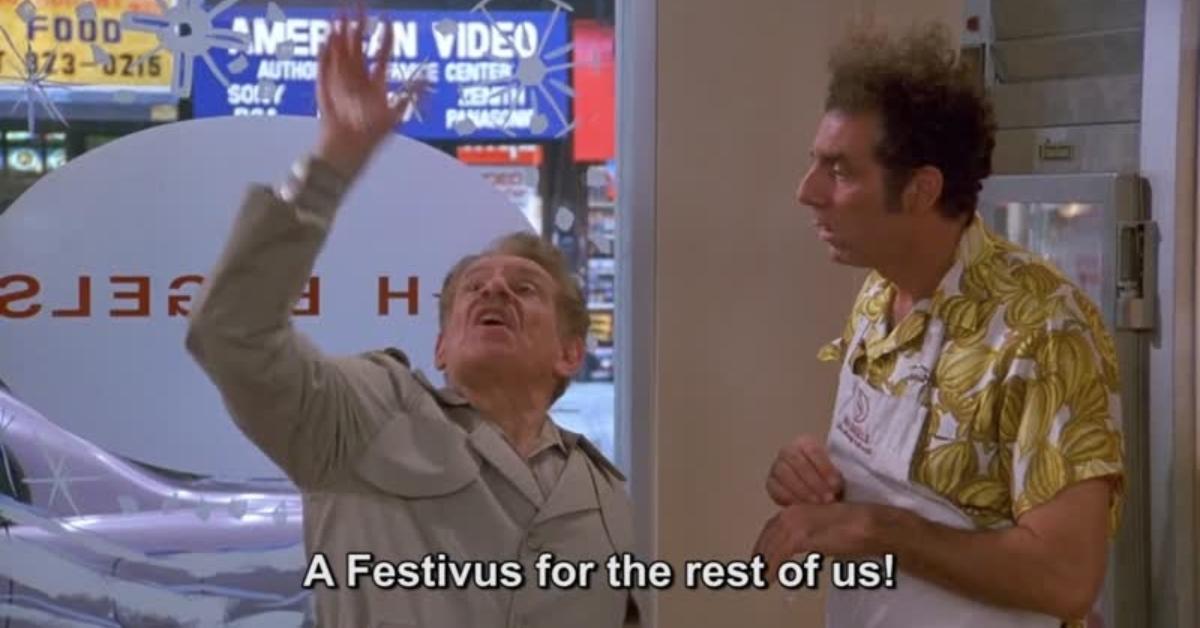 Frank Costanza tells Kramer about Festivus on 'Seinfeld.'