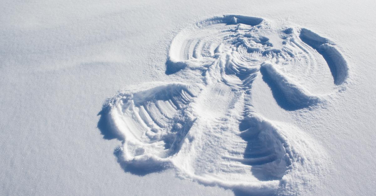 snow angel in the snow