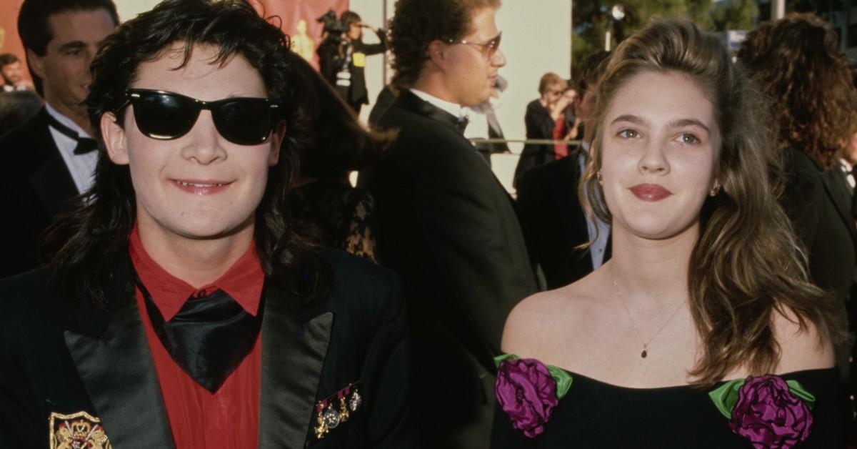 Cory Feldman and Drew Barrymore in 1989