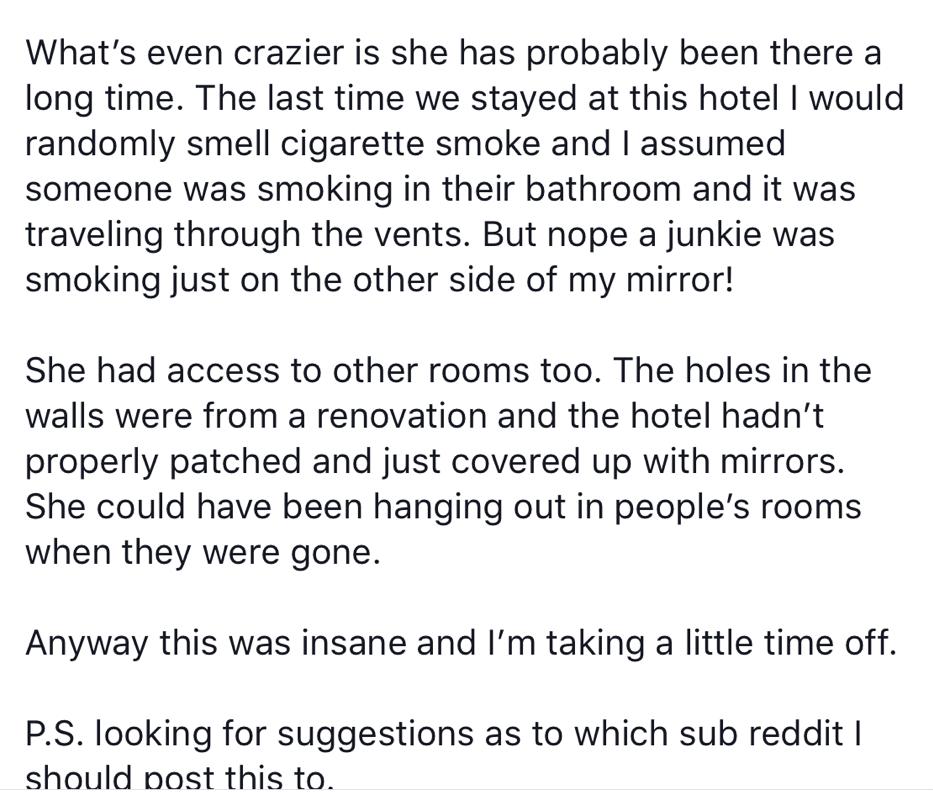 stranger in hotel walls