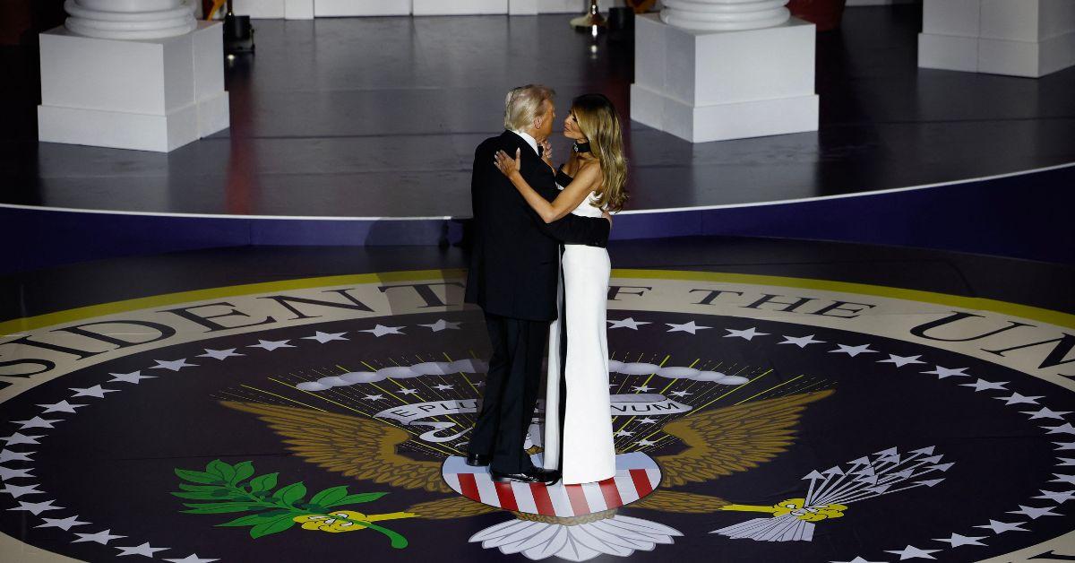 Donald and Melania Trump dancing at the inaugural ball. 