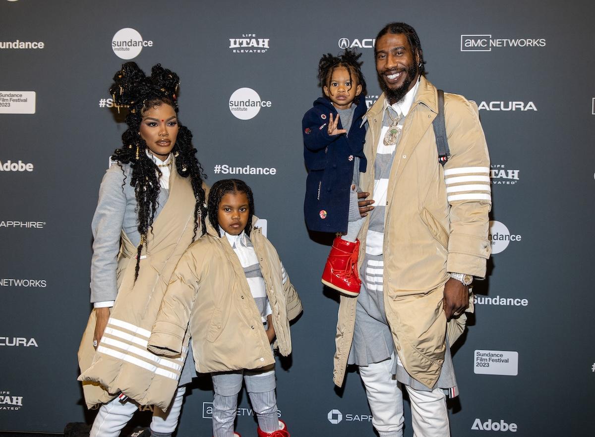 Teyana Taylor, Iman Shumpert, and their kids Junie and Rue on the red carpet