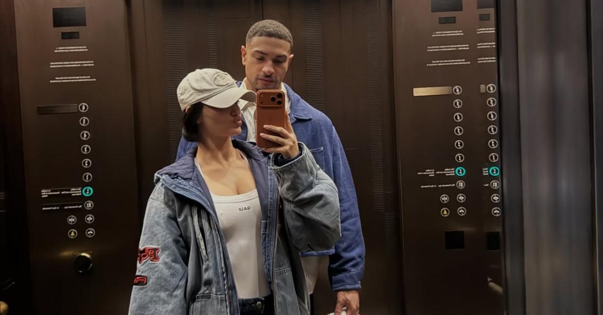 (l-r): Leah Kateb and Miguel Harichi posing together in an elevator