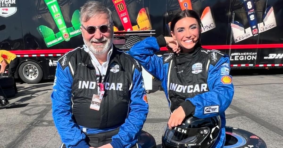 Todd Bradley and Bronwyn Newport at a race track