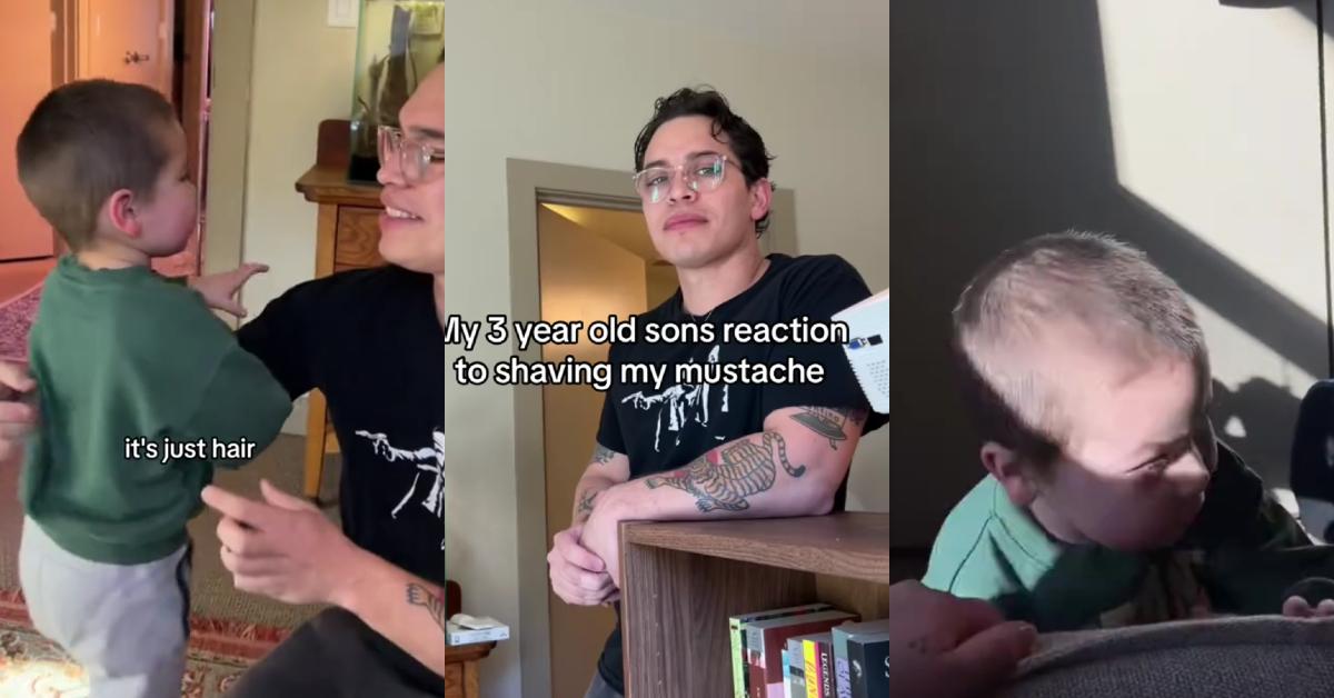 Son Terrified of Dad Shaved Mustache