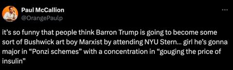 These Barron Trump NYU Memes Are Simply the Best — Bigly Even