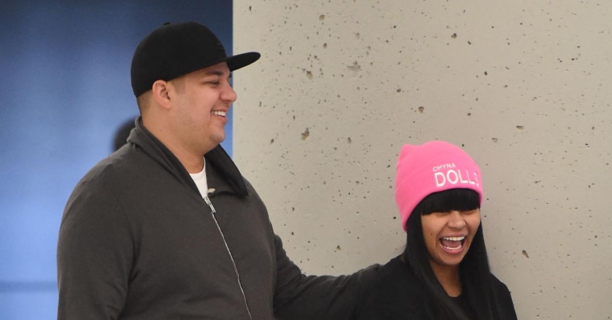 (l-r): Rob Kardashian and Blac Chyna laughing
