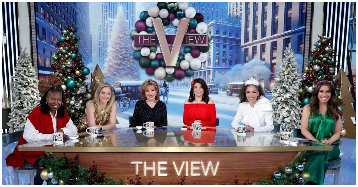 (l-r): 'The View' hosts Whoopi Goldberg, Sarah Haines, Joy Behar, Ana Navarro, Sunny Hostin, and Alyssa Farah.