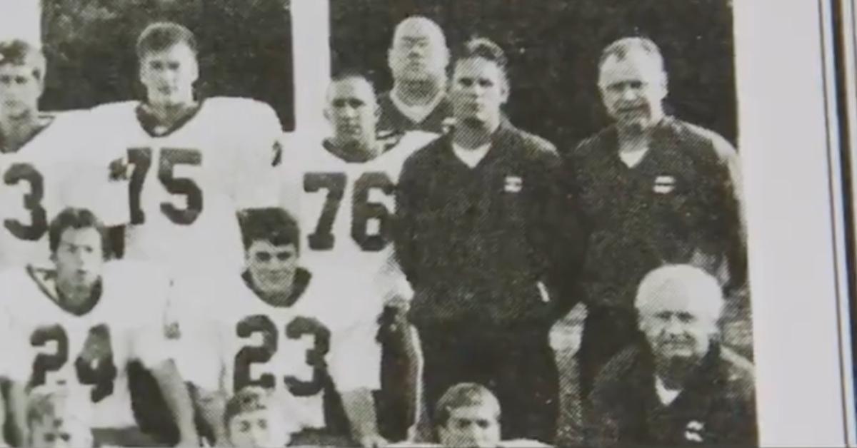 Tim Walz yearbook photo as high school football coach at Mankato West High School in Minnesota