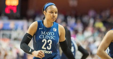 Maya Moore playing basketball in 2018