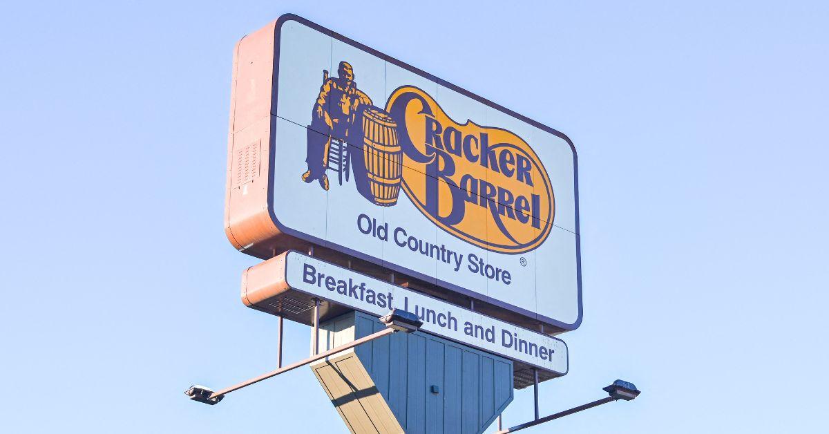 A sign for a Cracker Barrel store. 