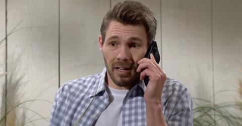 Liam talking on the phone before being shot.