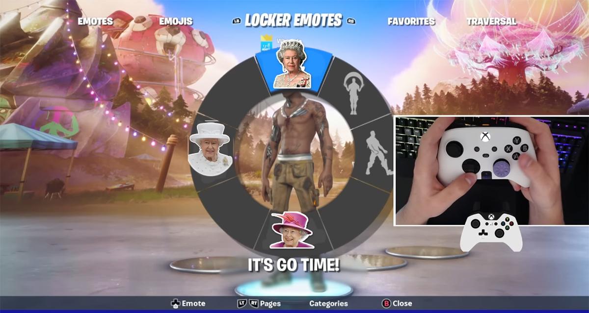 "Queen Elizabeth emotes" in 'Fortnite'