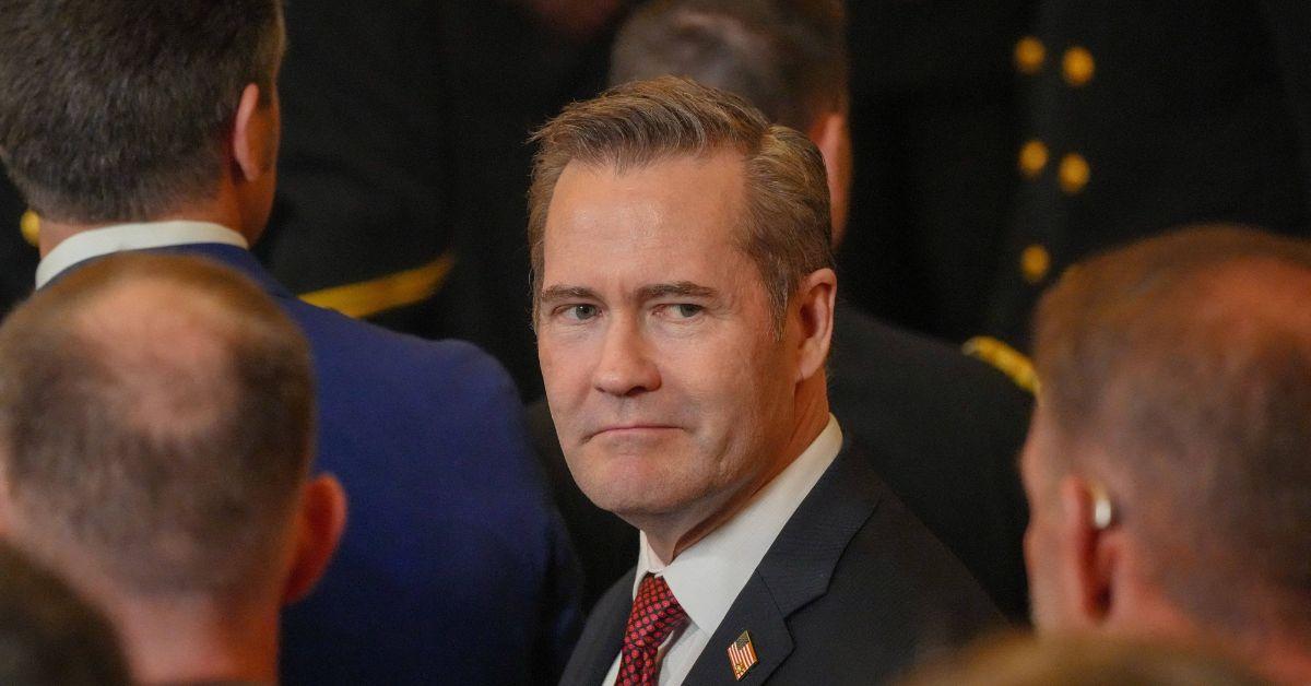 Mike Waltz at a presidential medal ceremony in April. 