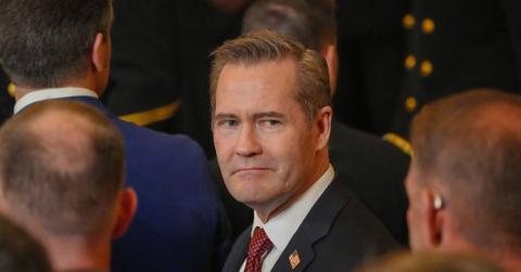 Mike Waltz at a presidential medal ceremony in April.