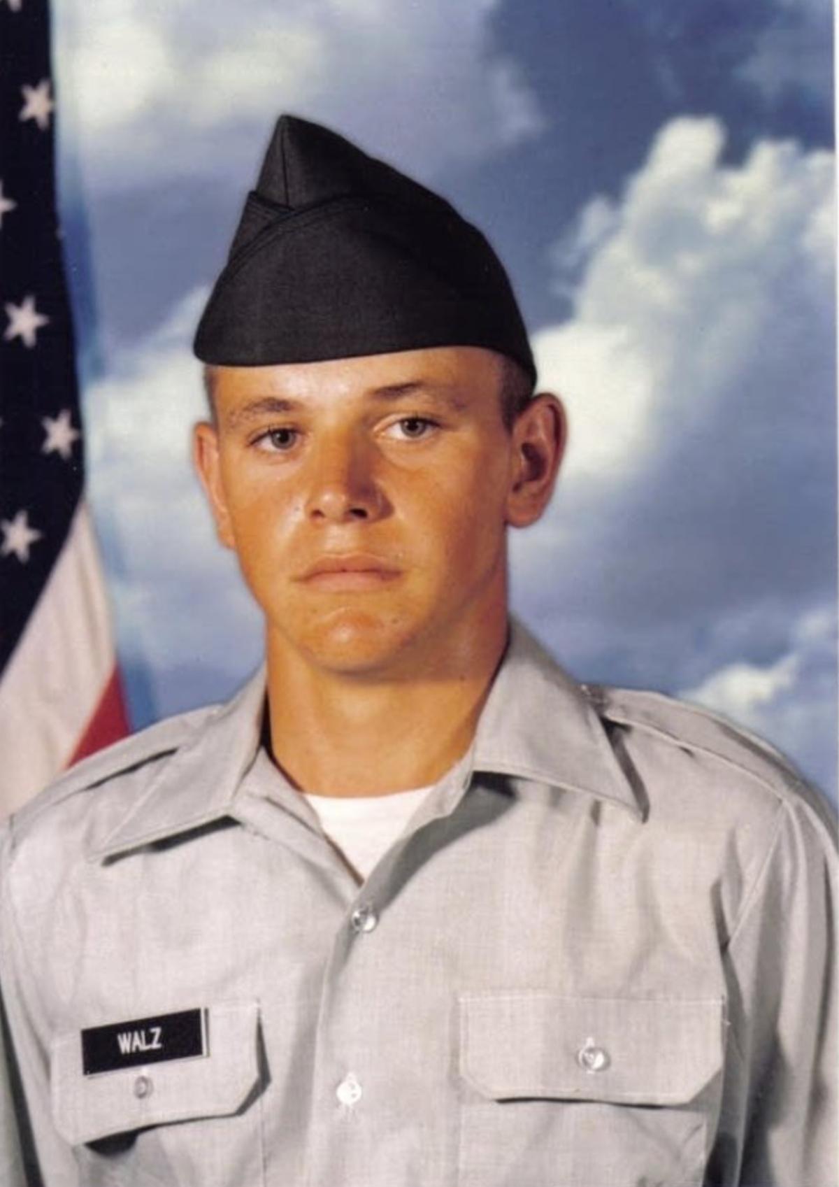 Tim Walz in Ft. Benning, Ga.,1981, in basic training in the U.S. Army.