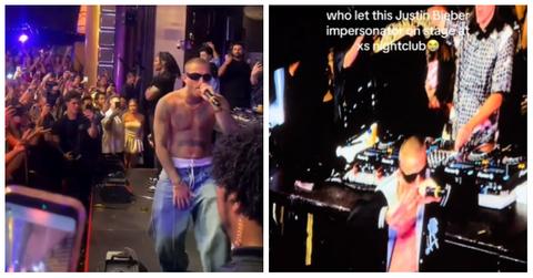 Justin Bieber Impersonator Takes Stage at Vegas Nightclub XS
