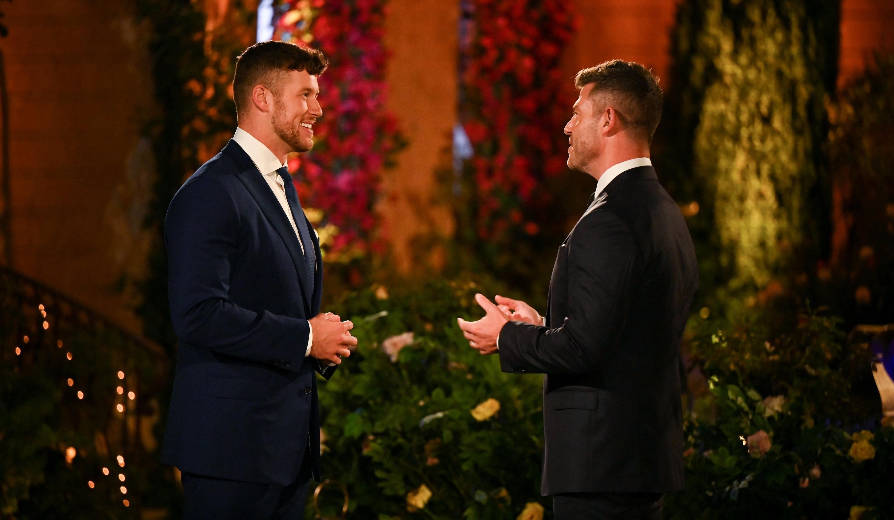 Clayton Echard and host Jesse Palmer during night one of 'The Bachelor' Season 26