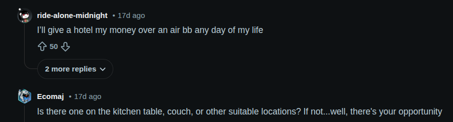 airbnb sleeping only